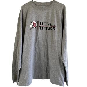 NCAA Long Sleeve T-Shirt Pullover Round Neck Utah Utes Gray XL NWT